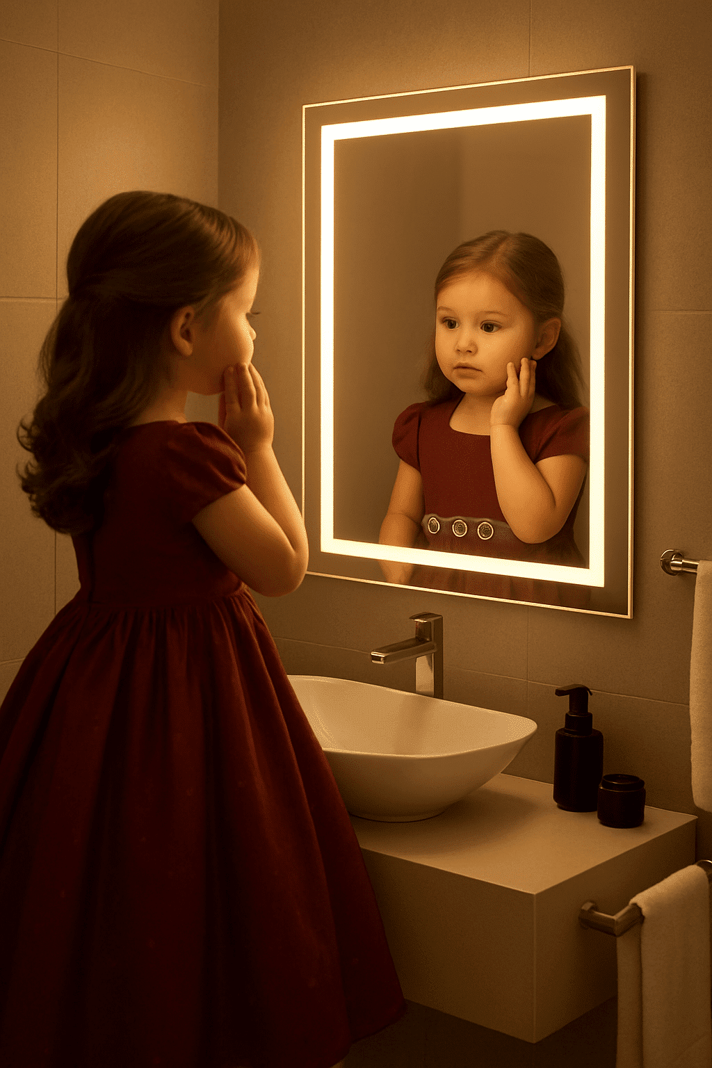 Premium Minimal LED Mirror with Soft White Lighting