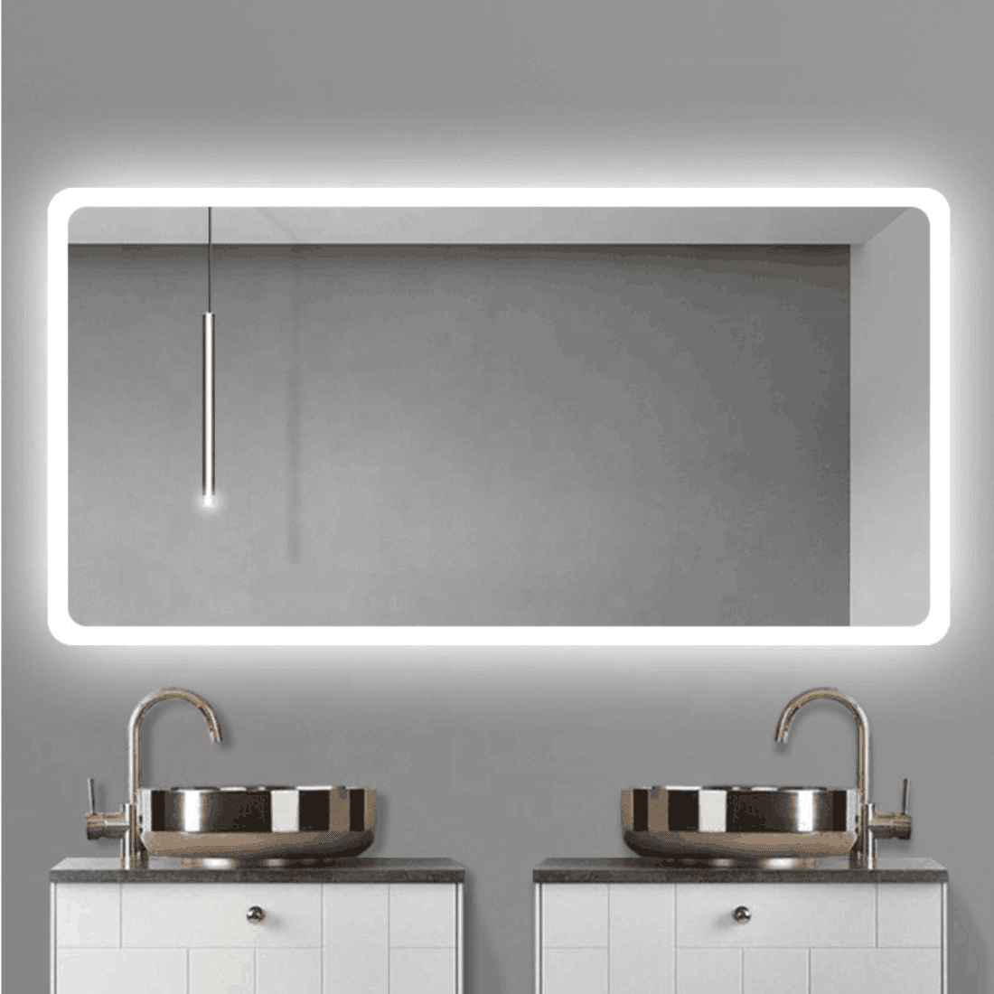 Modern Light Mirror - Frameless LED Bathroom Mirror with Touch Control