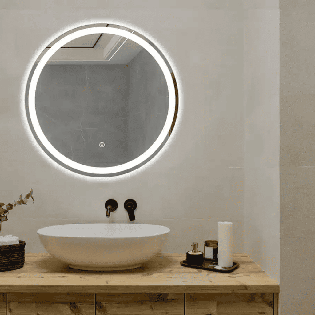 LED Lighted Round Bathroom Vanity Mirror 1