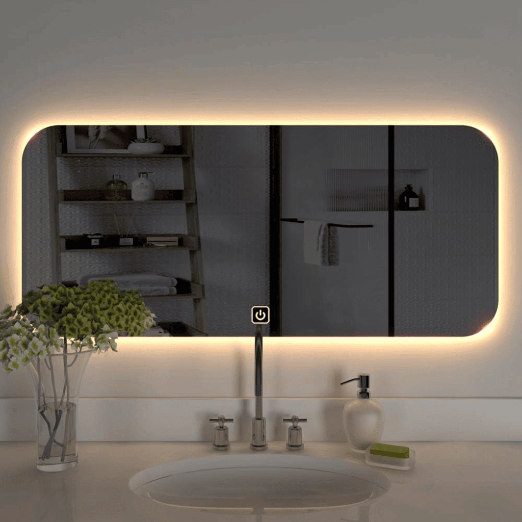 Premium Rectangular Anti-Fog Mirror with Energy-Efficient Lighting