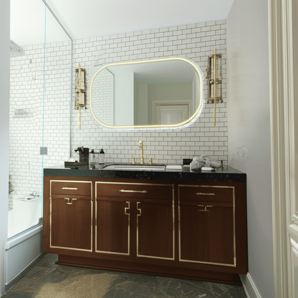 Frameless Oblong LED Mirror for Contemporary Bathrooms