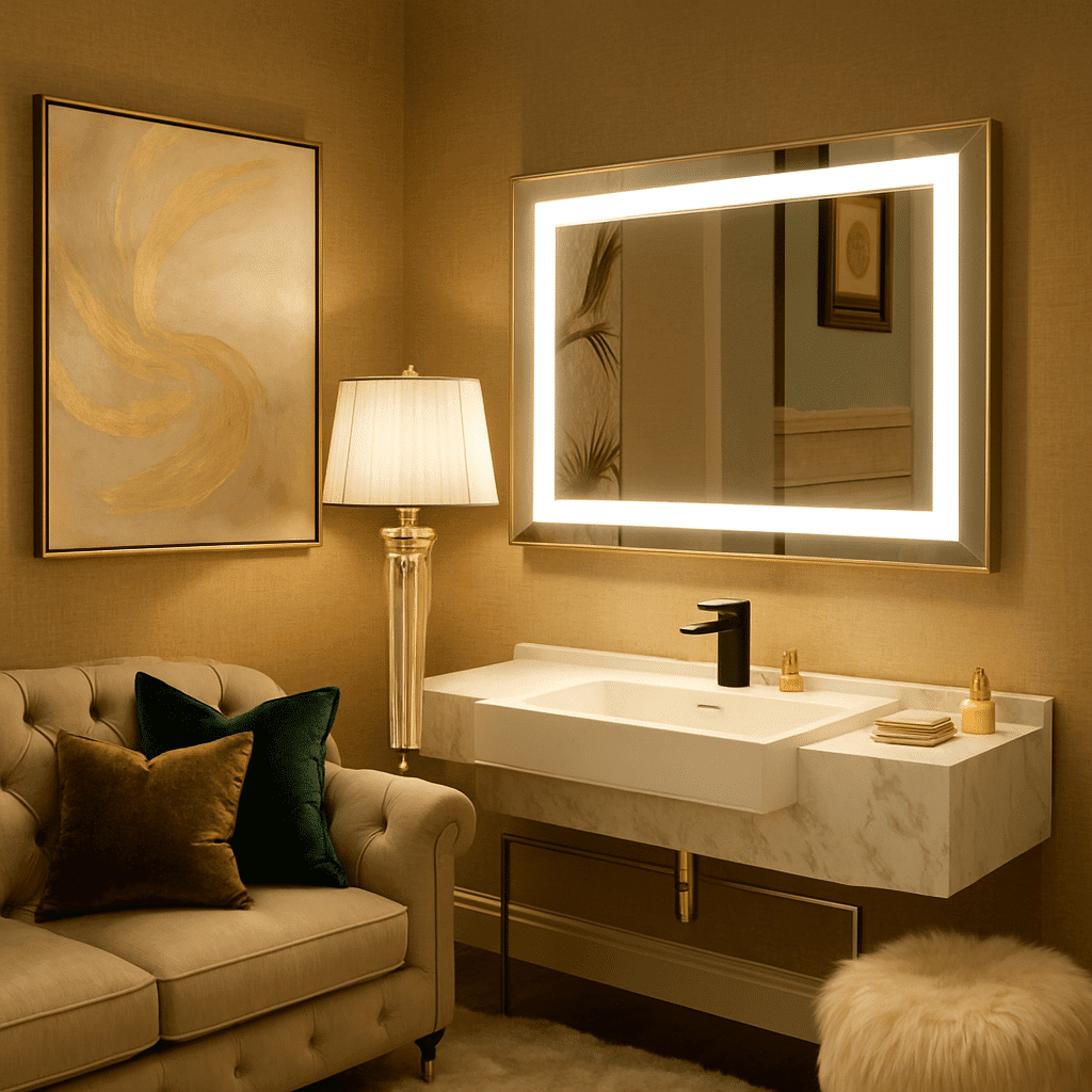 Modern LED Wall Mirror for Luxury Bathroom Design