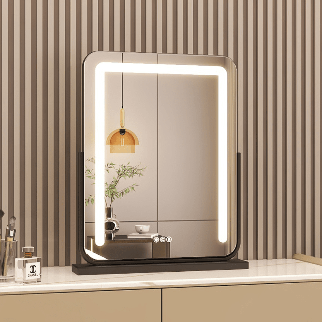 Hollywood Vanity Mirror with Multi-Color LED Lights – Touch Sensor, Dimmable & Rotatable