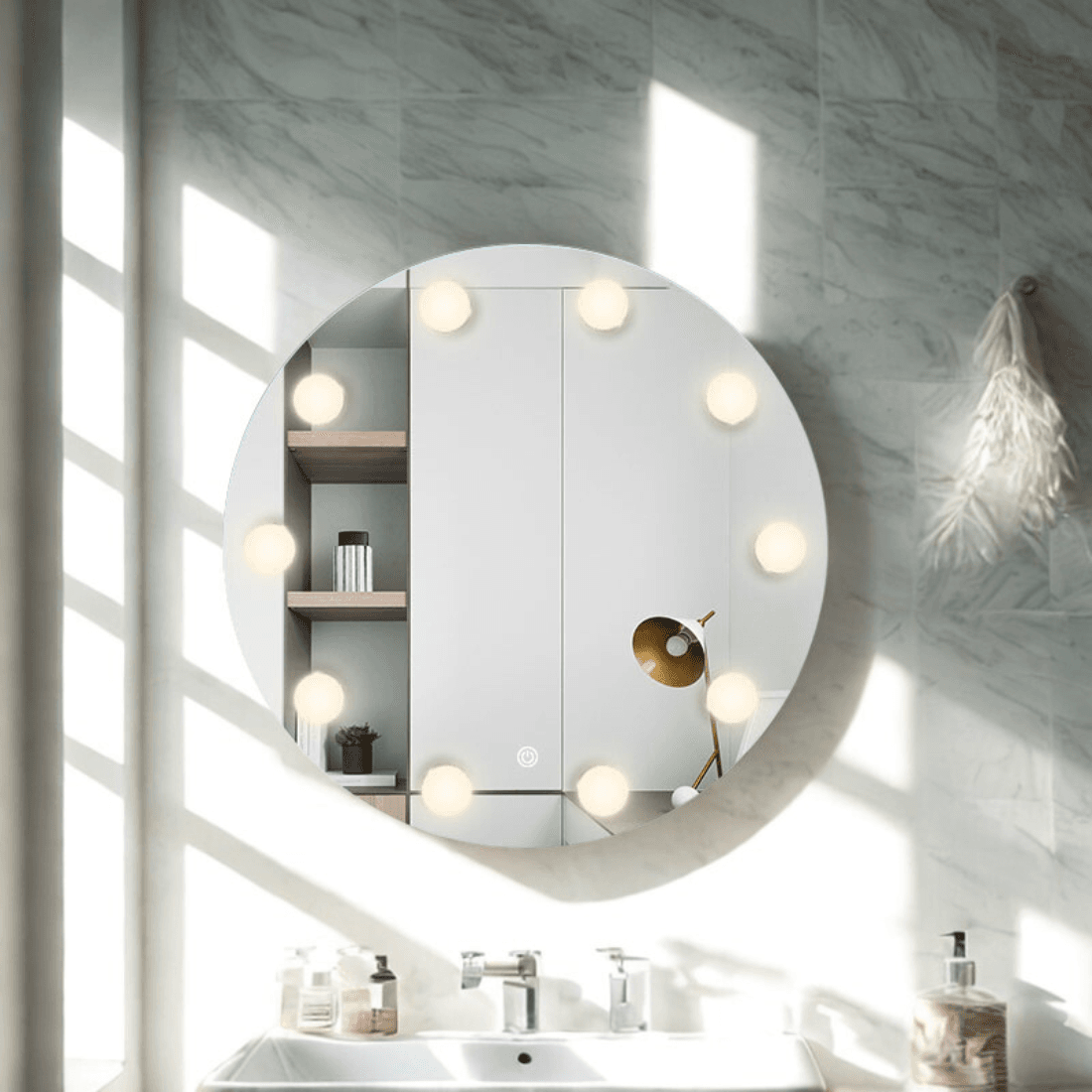 hollywood vanity mirror hub with led bulb ledmirror.in dp321J