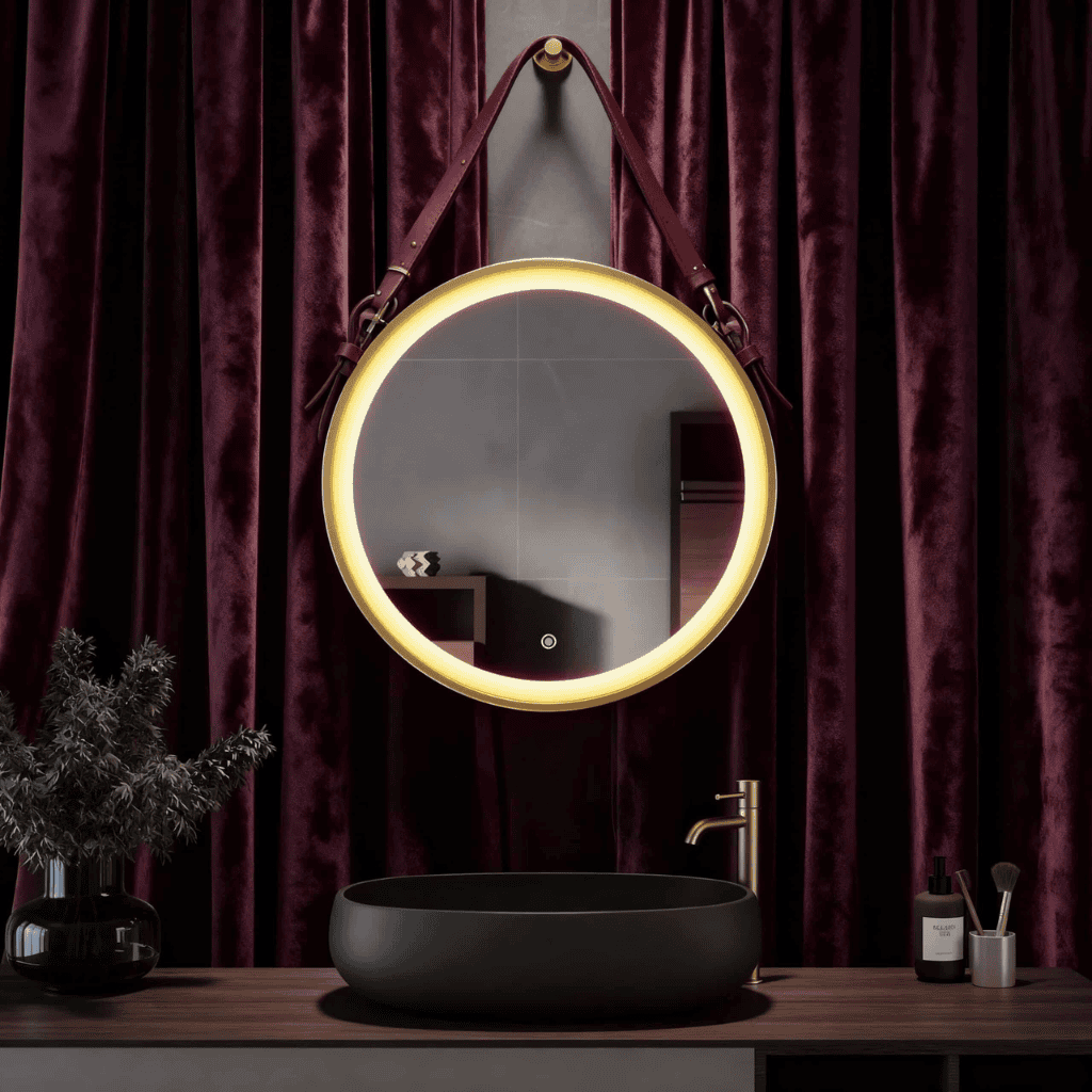 Large Round LED Bathroom Mirror – Modern Backlit Wall-Mounted Mirror 1