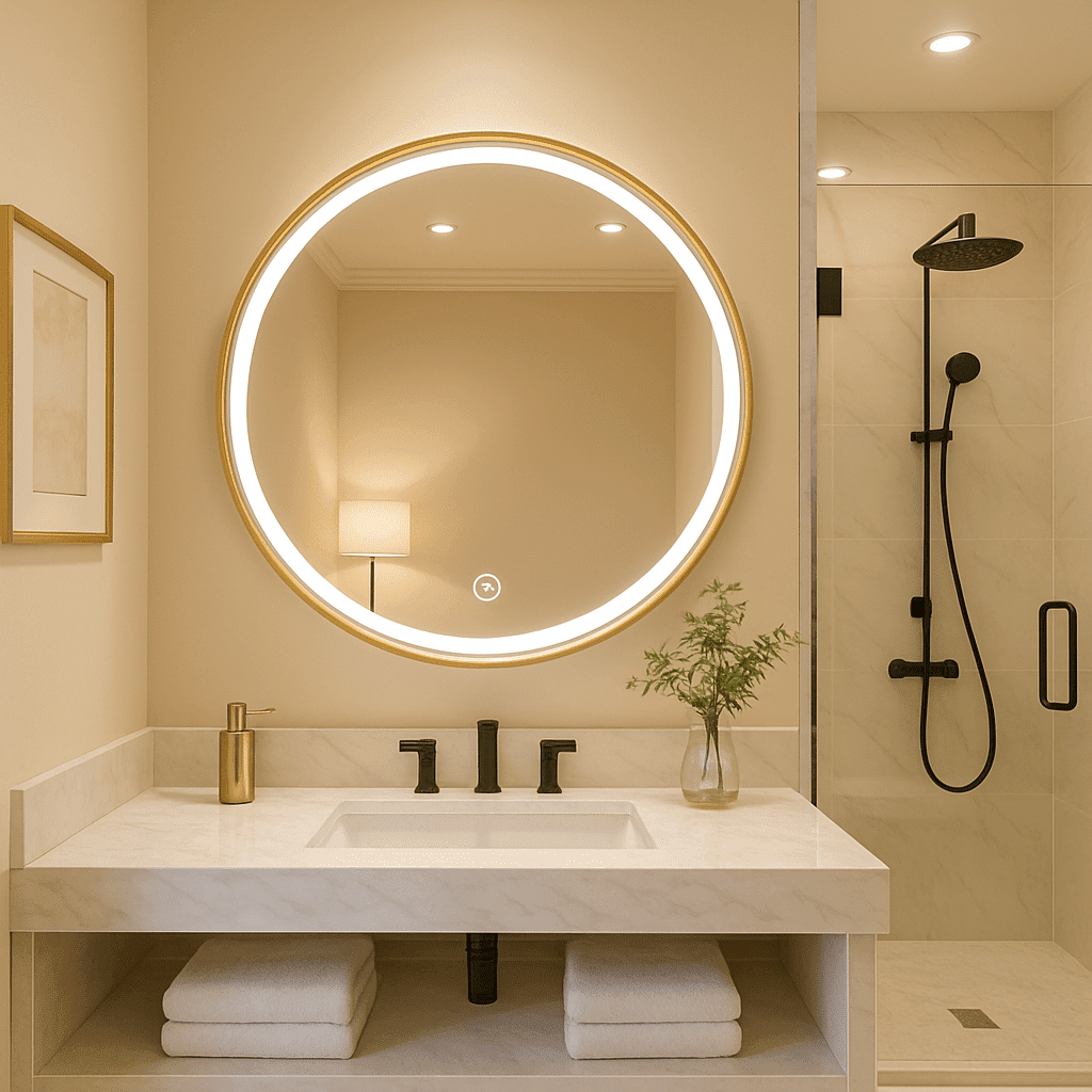 Luxury Round LED Bathroom Vanity Mirror