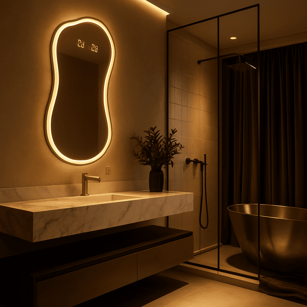 Irregular led mirror