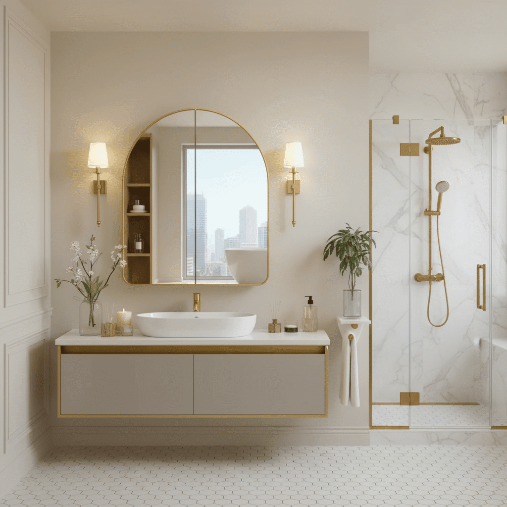 Arched Bathroom Mirror Cabinet