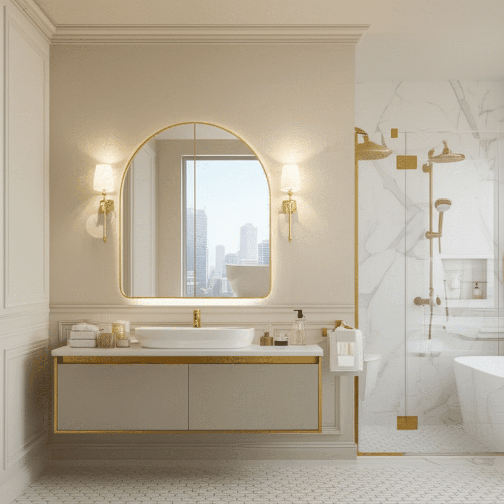 Arched Bathroom Mirror Cabinet