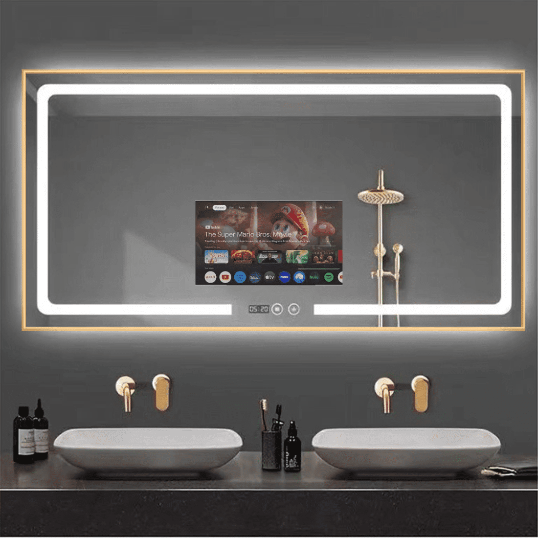 Exclusive Framed Rectangle Android Smart Mirror – 4K Resolution & Bluetooth 5.0