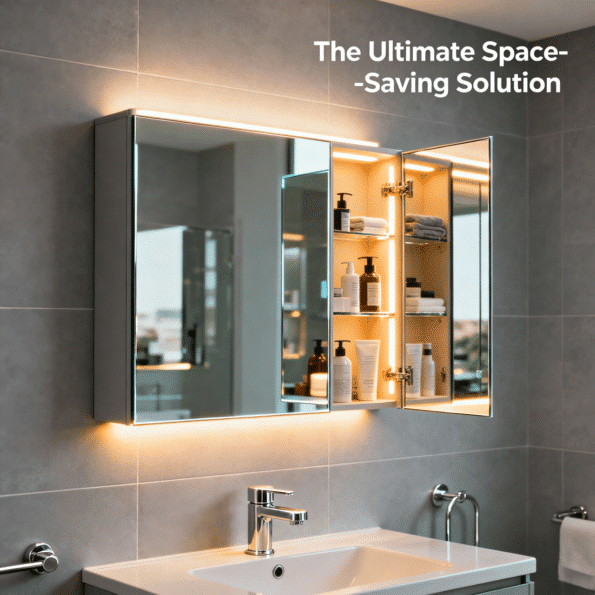 Smart LED Mirror Cabinet with Storage & Lighting