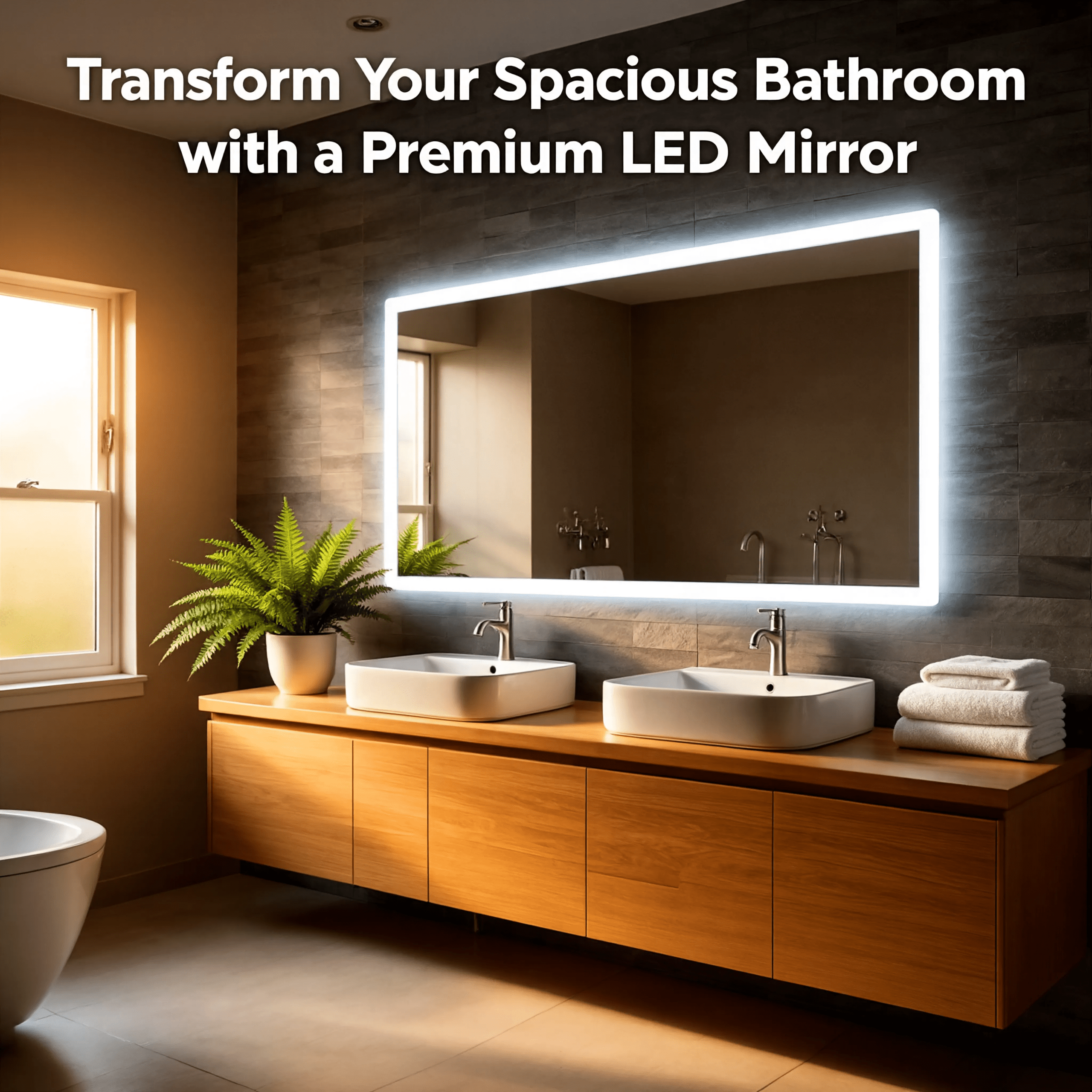 Transform Your Spacious Bathroom with a Premium LED Mirror