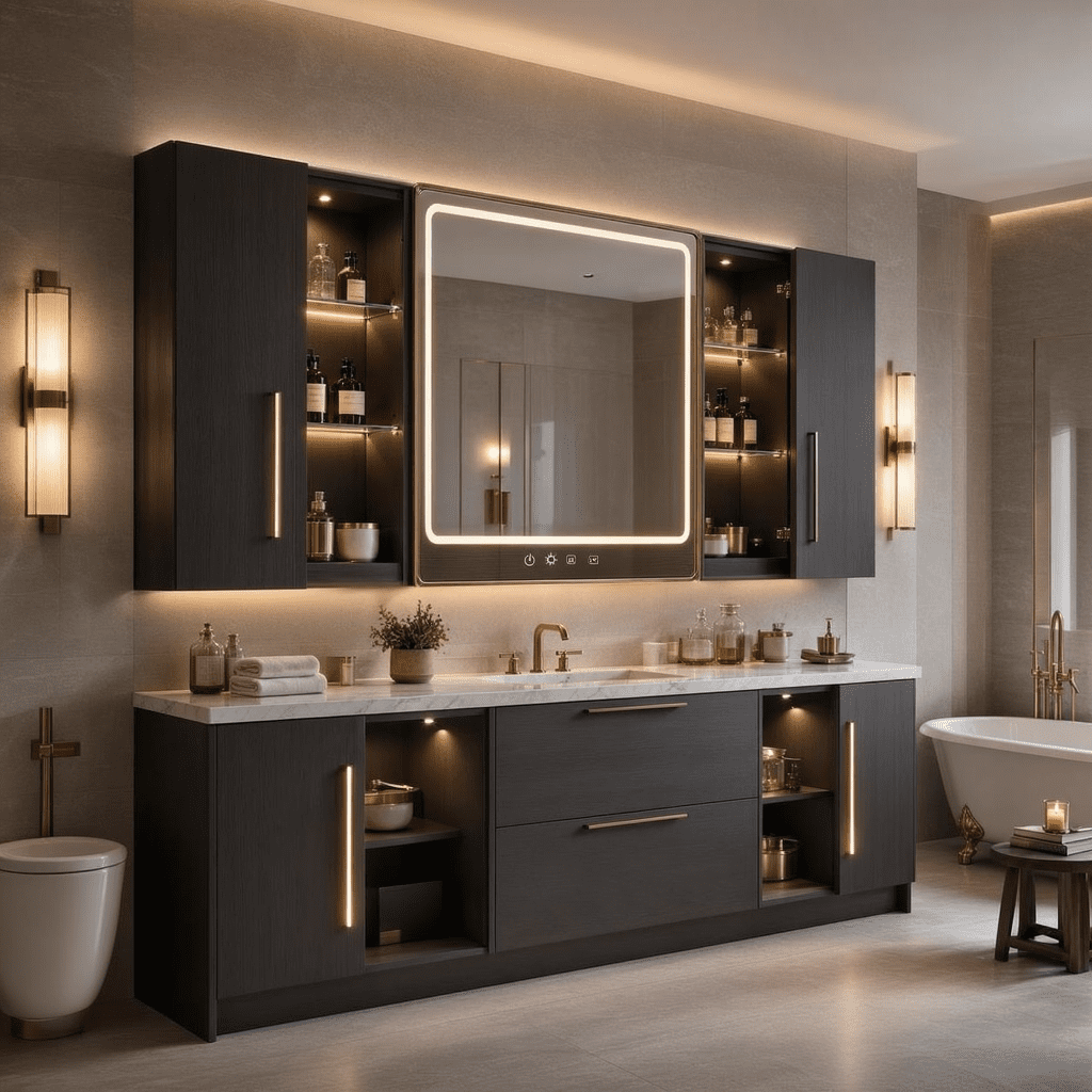 Modern LED Mirror Cabinet for Luxury Bathroom Storage