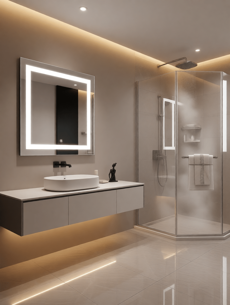 Contemporary LED Mirror Design for Luxury Bathrooms