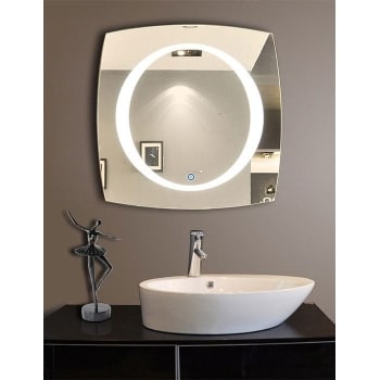 Round Center LED Mirror India – Square Mirror with Illuminated LED Ring