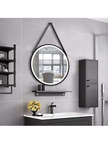 Home Decor Wall Mounted Round Metal Frame LED Bathroom Mirror