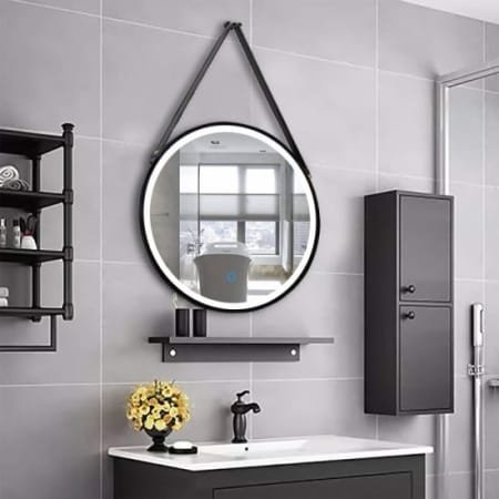 Home Decor Wall Mounted Round Metal Frame LED Bathroom Mirror