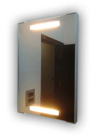 Rectangular LED Mirror with Top and Bottom LED Strips – Modern Mirror for Bathroom and Vanity Spaces