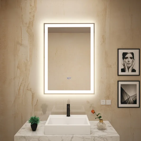 Rectangular LED Mirror India – Premium Bathroom Mirror with Illuminated LED Border