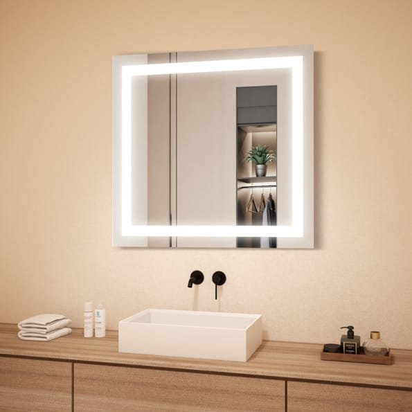 Square LED Mirror India – Illuminated Bathroom Mirror with Light Border