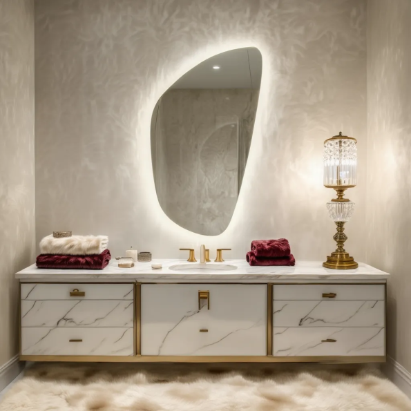 Asymmetrical Glow LED Mirror – Designer Backlit Vanity Mirror 2