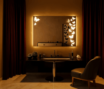 Bathroom Mirror with Butterfly Pattern Lighting 3