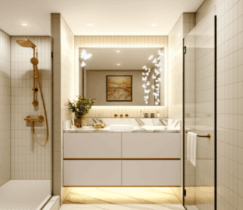 Bathroom Mirror with Butterfly Pattern Lighting 2