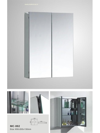 Dual-Door LED Mirror Cabinet with Internal Storage – Sleek & Modern