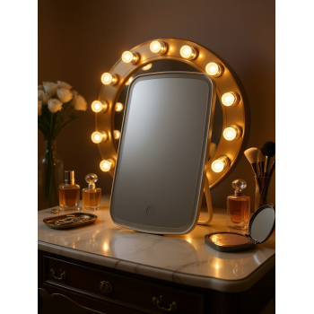 GlowLite Touch LED Makeup Mirror – Portable Vanity Mirror with Stand 4
