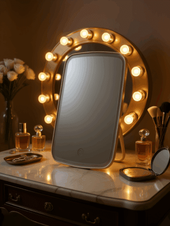 GlowLite Touch LED Makeup Mirror – Portable Vanity Mirror with Stand 4
