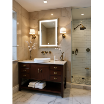 LumaGlow Vertical LED Bathroom Mirror with Anti-Fog Technology 3