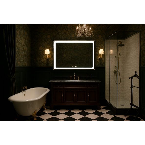LumaTouch Dual Control LED Mirror – Sleek Rectangular Bathroom Mirror 3
