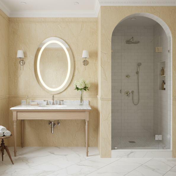 Modern Designed LED Oval Bathroom Mirror 3