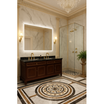 Luxury Backlit Mirror with Frosted Frame and Touch Sensor 2