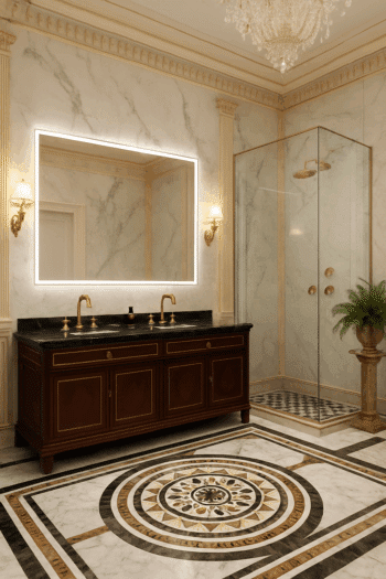 Luxury Backlit Mirror with Frosted Frame and Touch Sensor 2