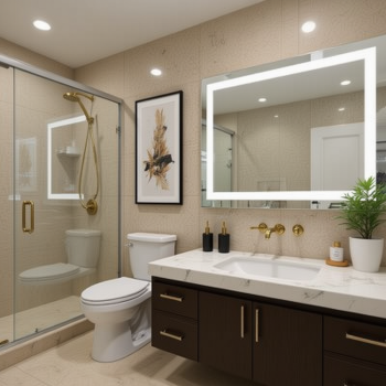 CrystalEdge Rectangular LED Bathroom Mirror – Wall Mounted & Anti-Fog 4