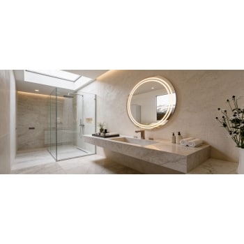 Premium Round LED Bathroom Mirror with Dual Ring Lighting