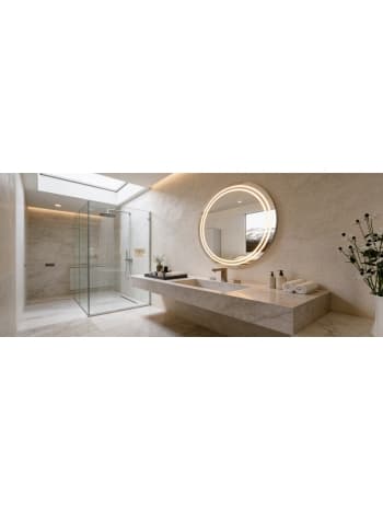 Premium Round LED Bathroom Mirror with Dual Ring Lighting