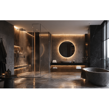 Luxury Round LED Mirror with Ambient Backlight for Modern Bathrooms