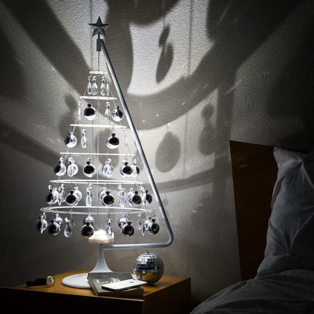 modern silver christmas tree.