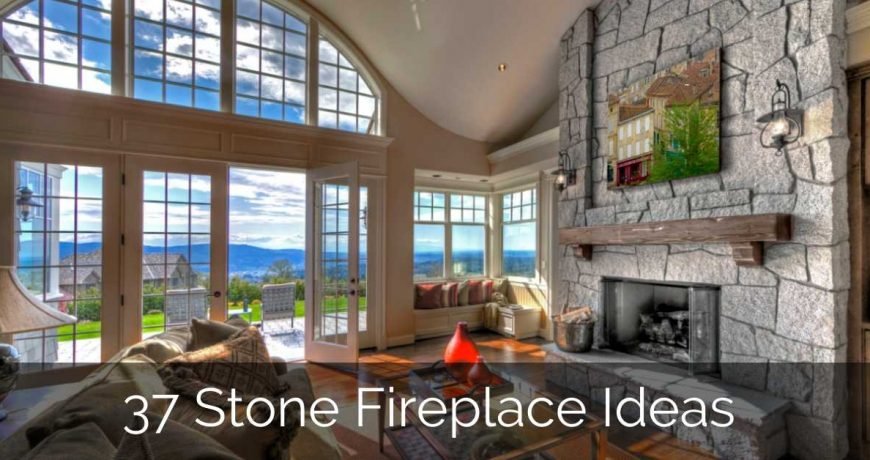 rock stone fireplace ideas feature