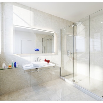 High-End Bathroom Design with Smart LED Mirror and Ambient Lighting 1