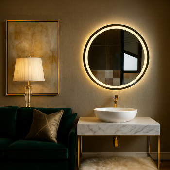 Amazing LED mirror Circle wall hanging washroom makeup mirror with Dimmer touch switch 7