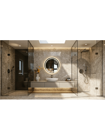 Circular LED Mirror for Stylish Bathroom Vanity
