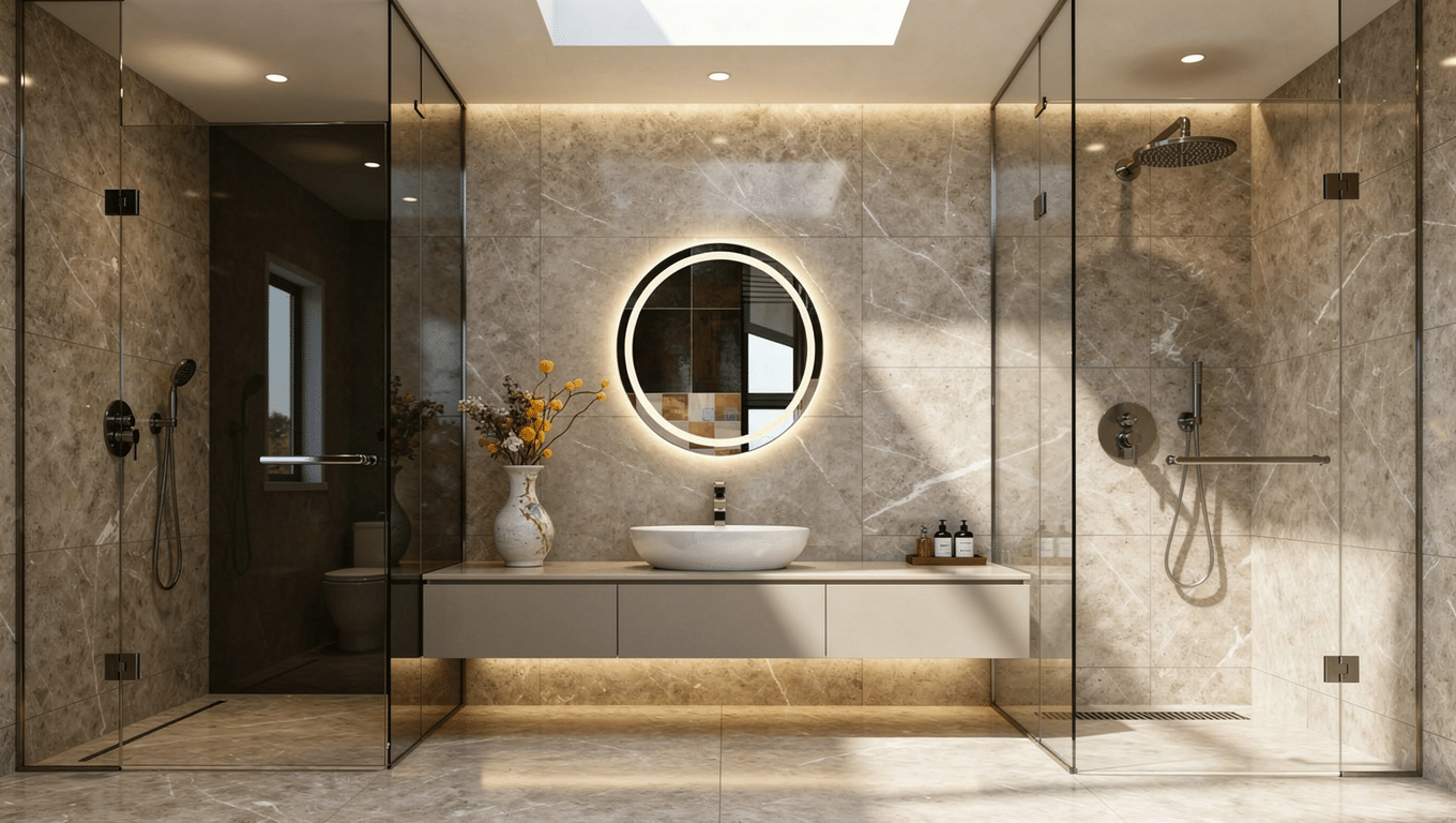 Circular LED Mirror for Stylish Bathroom Vanity