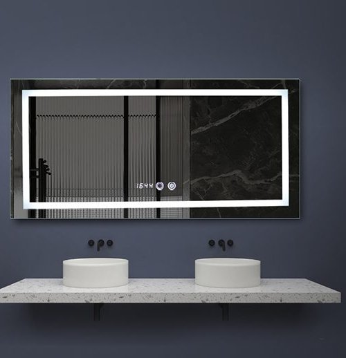 Smart Modern Room Frameless Illuminated Rectangle Hollywood Led Bath Mirror Light