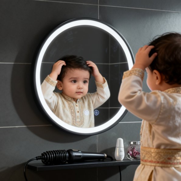 Circular LED Mirror | Modern Frameless Design with Bright Illumination 1