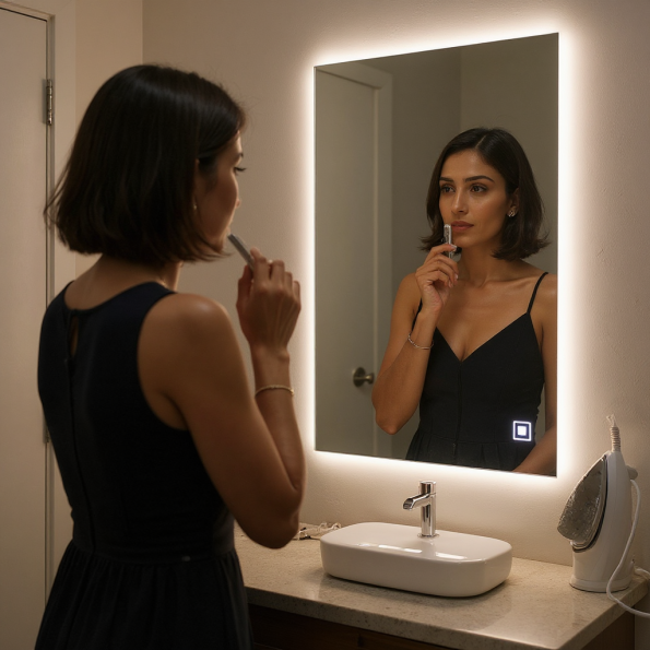 Dimmable LED Bathroom Mirror with Anti-Fog Defogger – Modern and Stylish with Adjustable Lighting 2