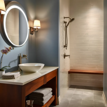 New style wall mounted large round vanity mirror magic android barber shop mirror led bath mirrors for salon mall 2