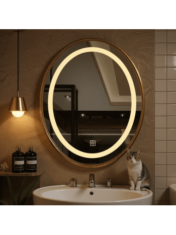 Oval LED Mirror with Soft Backlighting